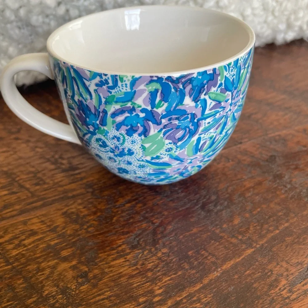 Lilly Pulitzer 12oz Ceramic Mug Blue Green Purple Floral